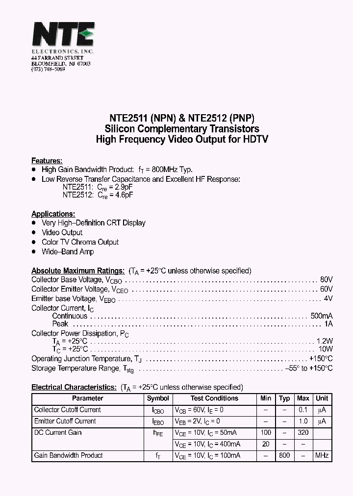 NTE2512_1290621.PDF Datasheet