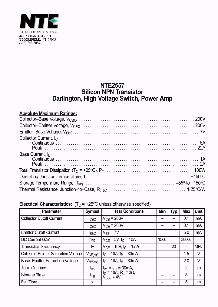 NTE2557_1290653.PDF Datasheet