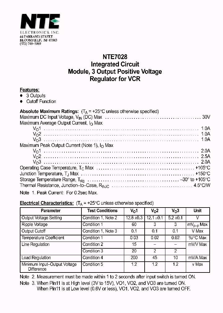 NTE7028_1291193.PDF Datasheet