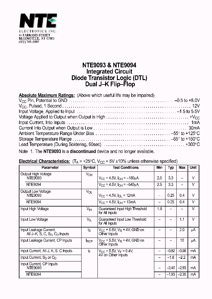 NTE9094_1291374.PDF Datasheet