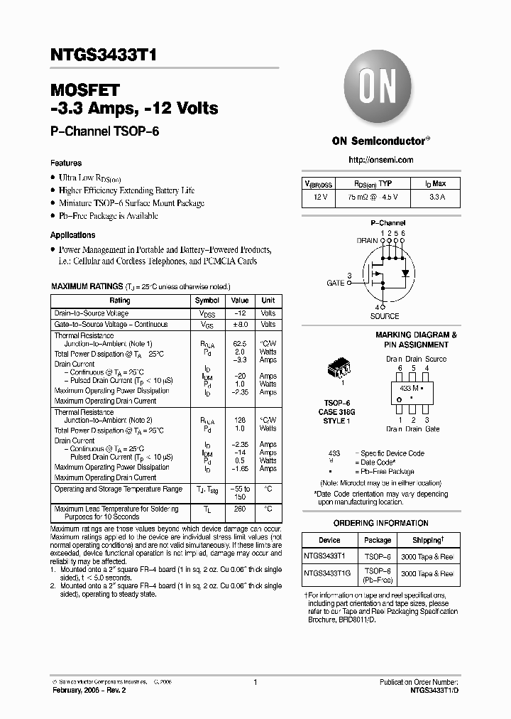 NTGS3433T1G_1145541.PDF Datasheet