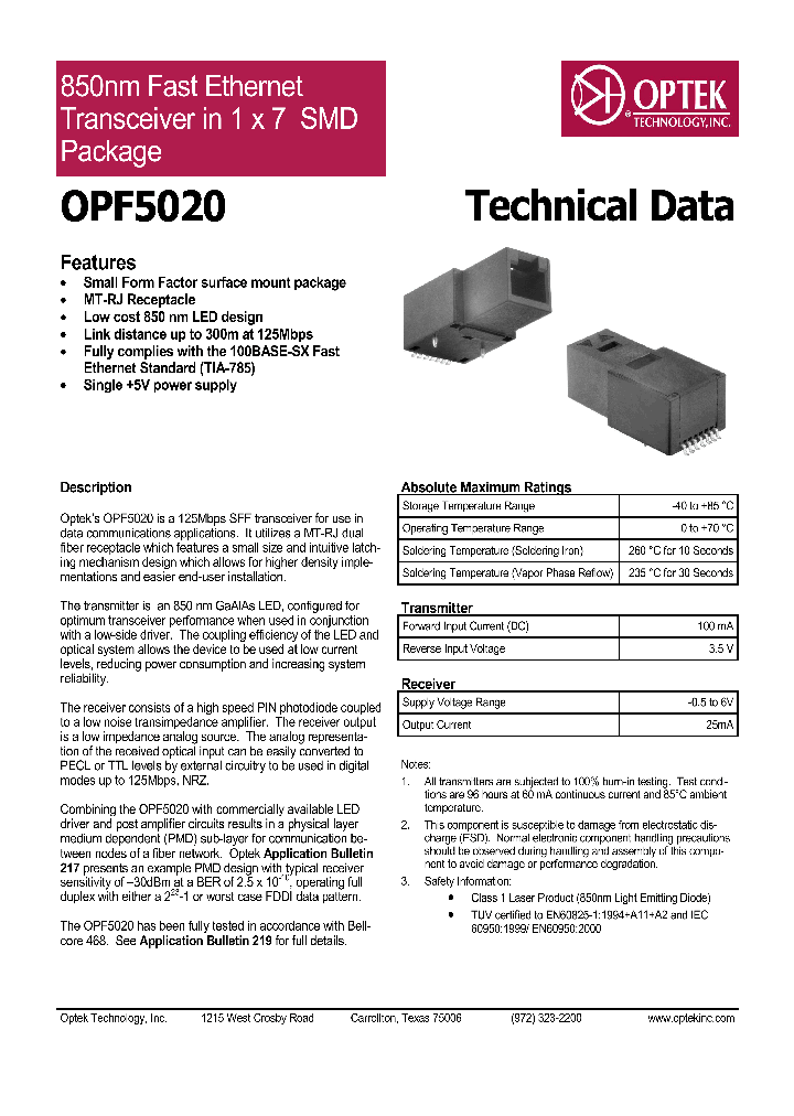 OPF5020_1292449.PDF Datasheet
