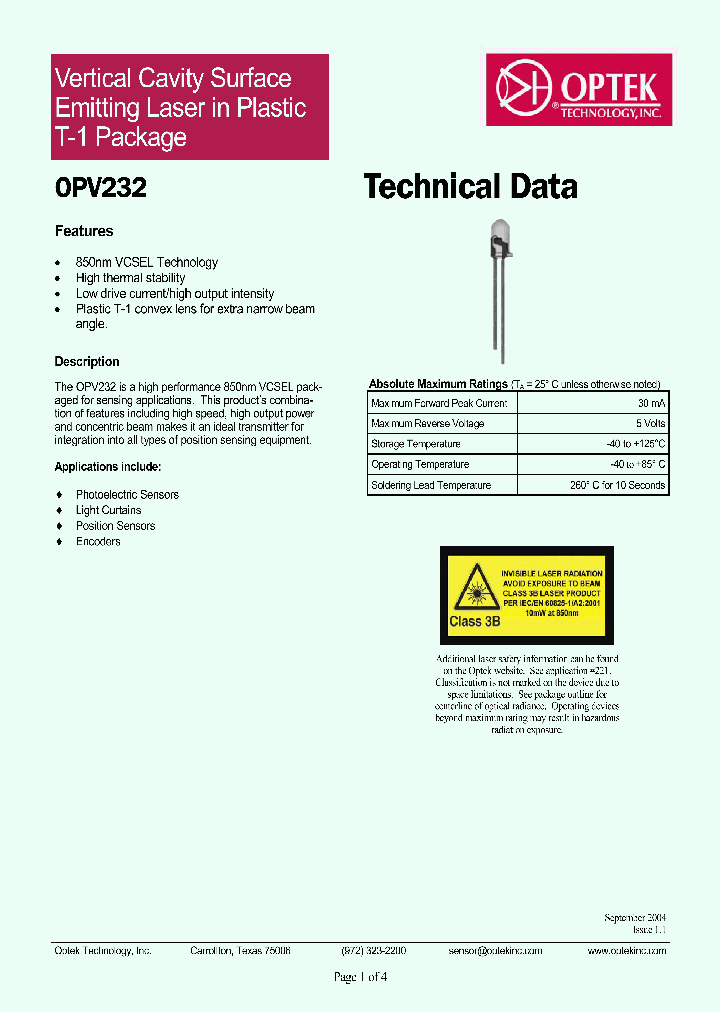 OPV232_1139118.PDF Datasheet