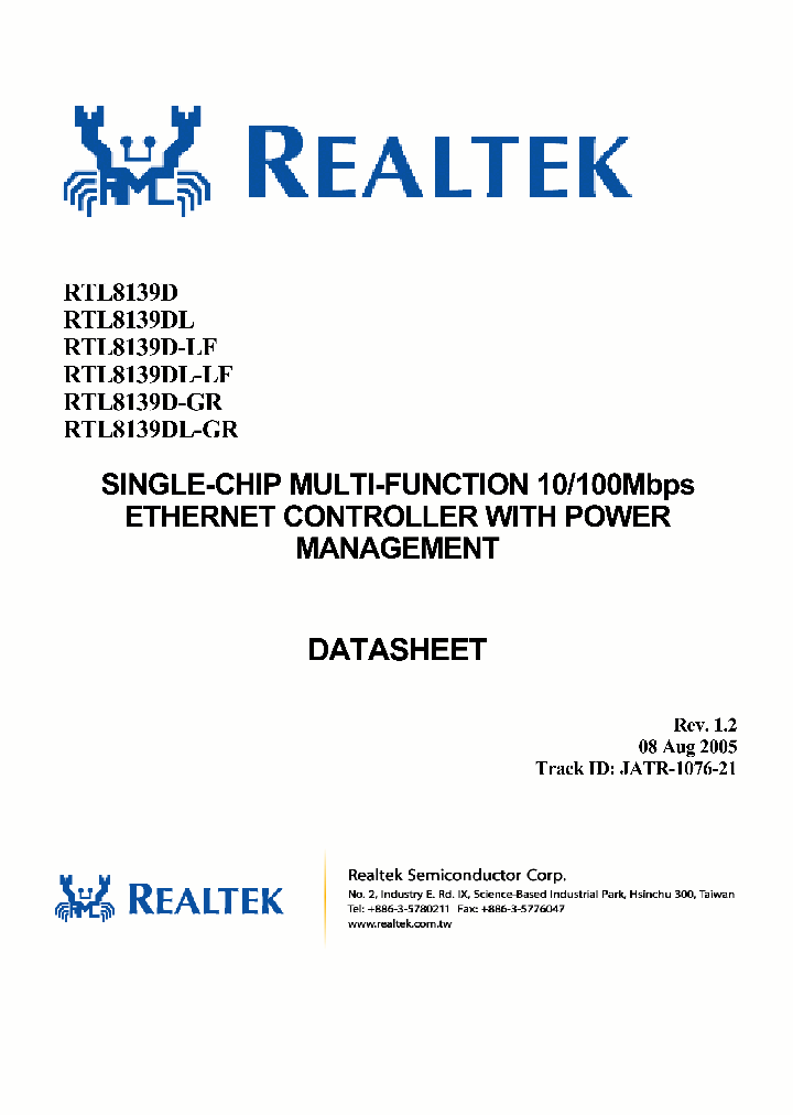 RTL8139D-GR_1076321.PDF Datasheet