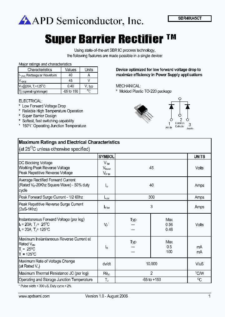 SBR40U45CT_1172808.PDF Datasheet
