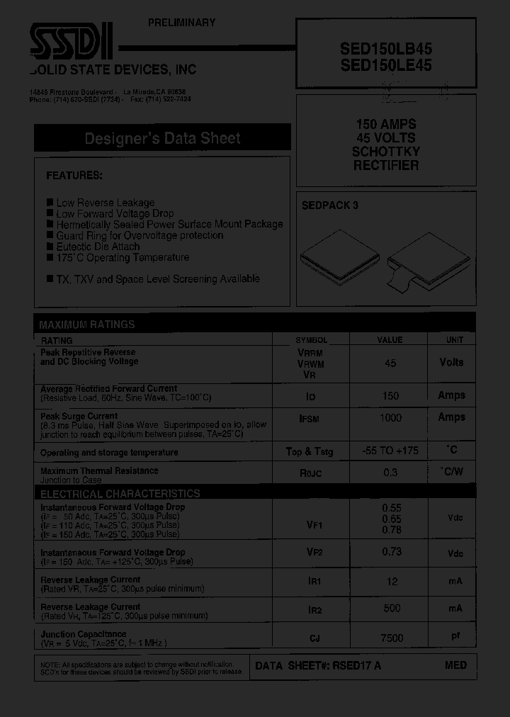 SED150LB45_1099735.PDF Datasheet