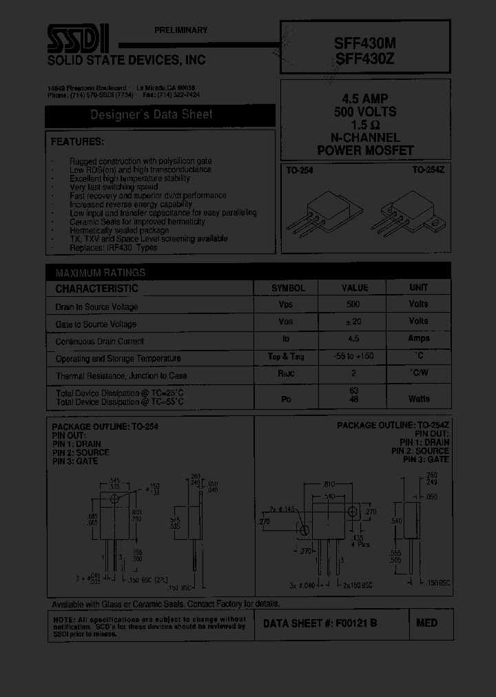 SFF430Z_1307493.PDF Datasheet