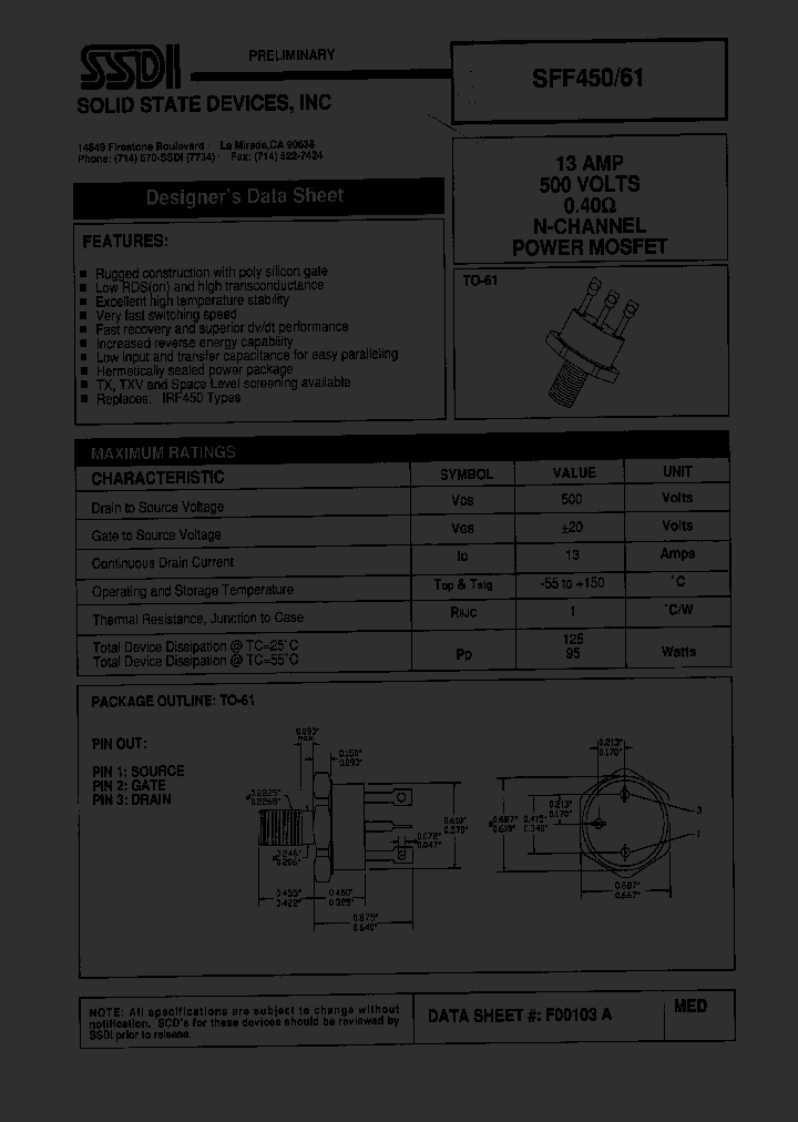 SFF45061_1307501.PDF Datasheet