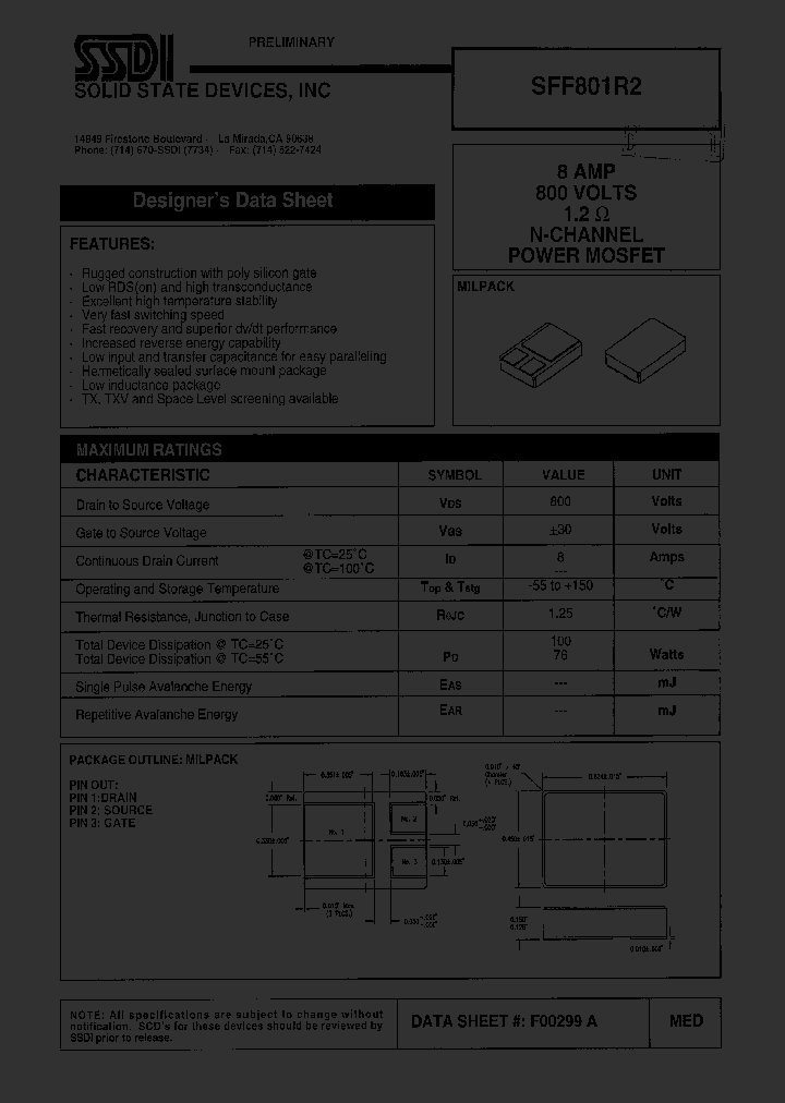 SFF801R2_1307524.PDF Datasheet