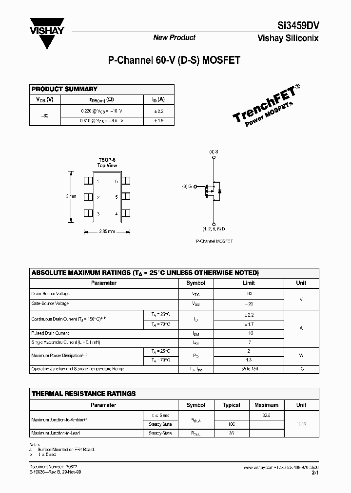 SI3459DV_1054262.PDF Datasheet