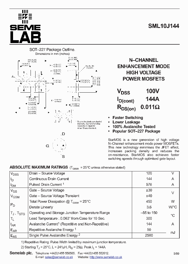 SML10J144_1311430.PDF Datasheet