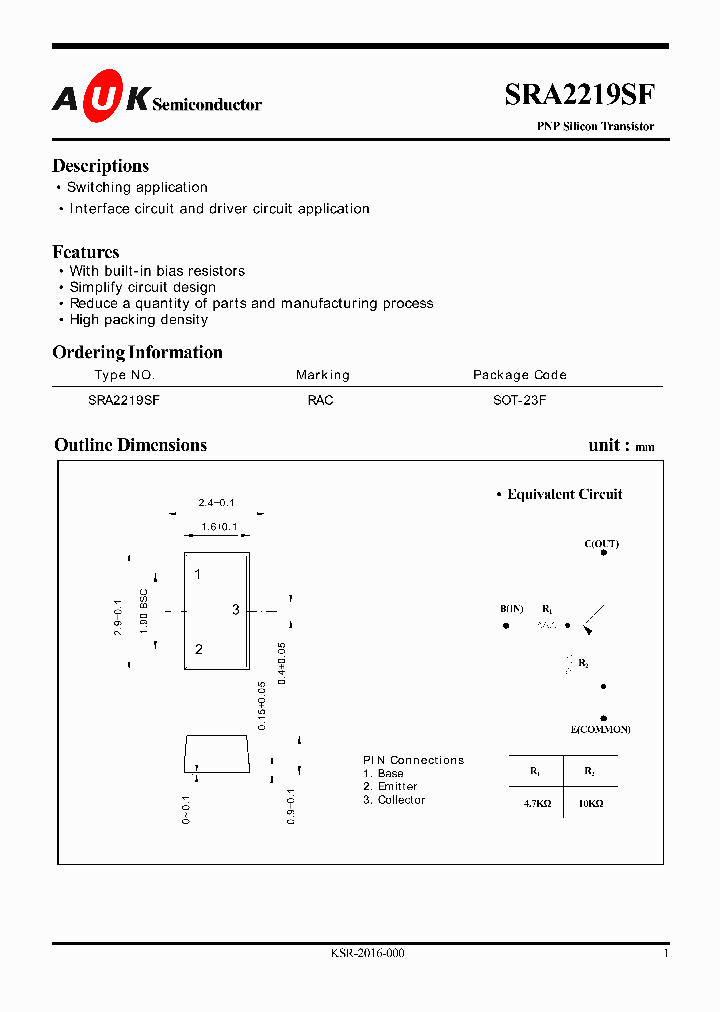 SRA2219SF_1316209.PDF Datasheet