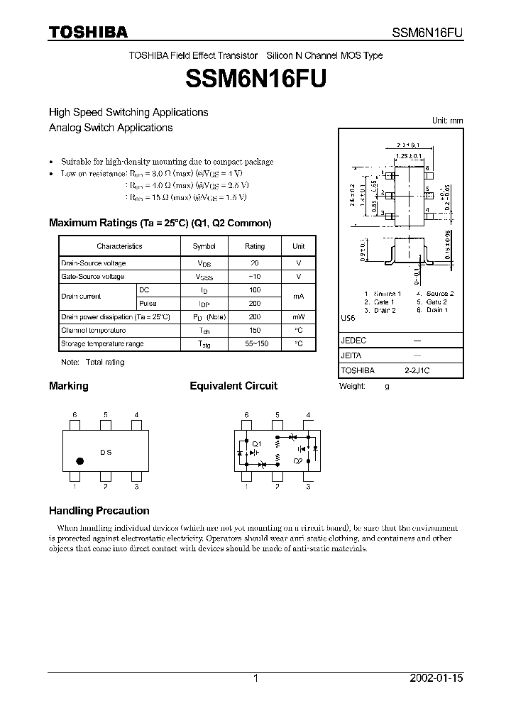 SSM6N16FU_1316824.PDF Datasheet