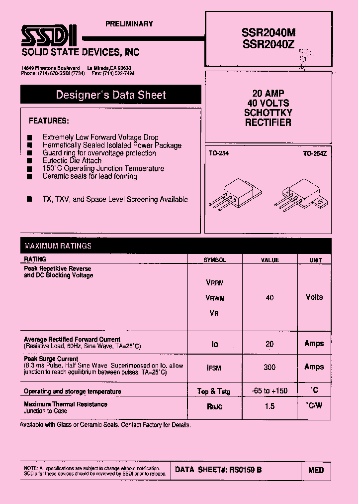 SSR2040M_1316920.PDF Datasheet