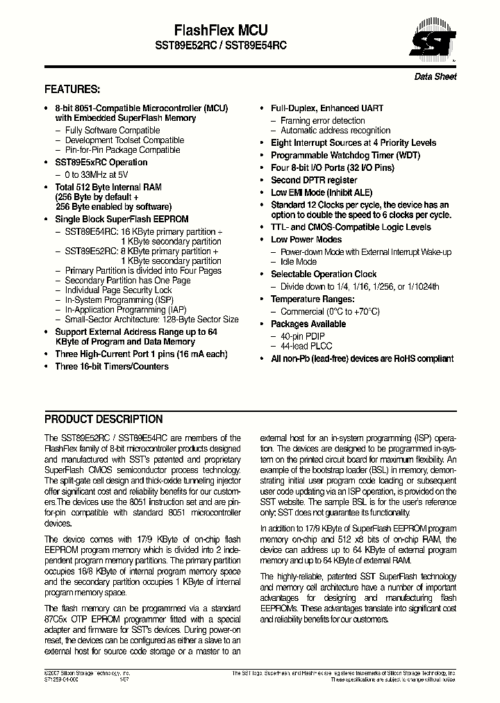 SST89E54RC_1021254.PDF Datasheet