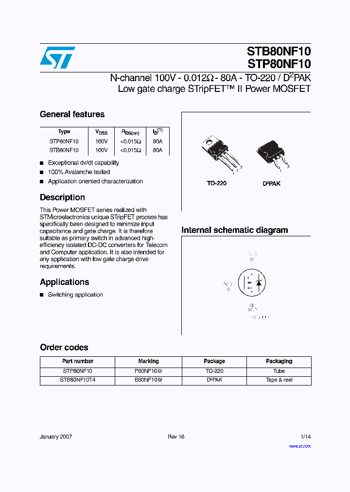 STP80NF10_1319087.PDF Datasheet