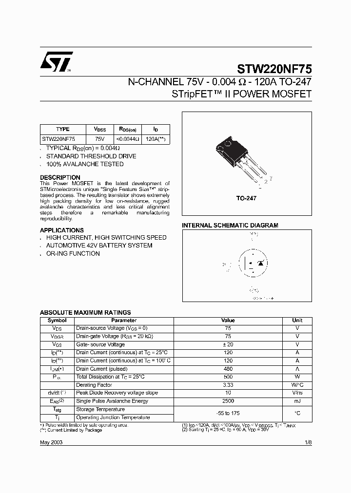 STW220NF75_1319635.PDF Datasheet