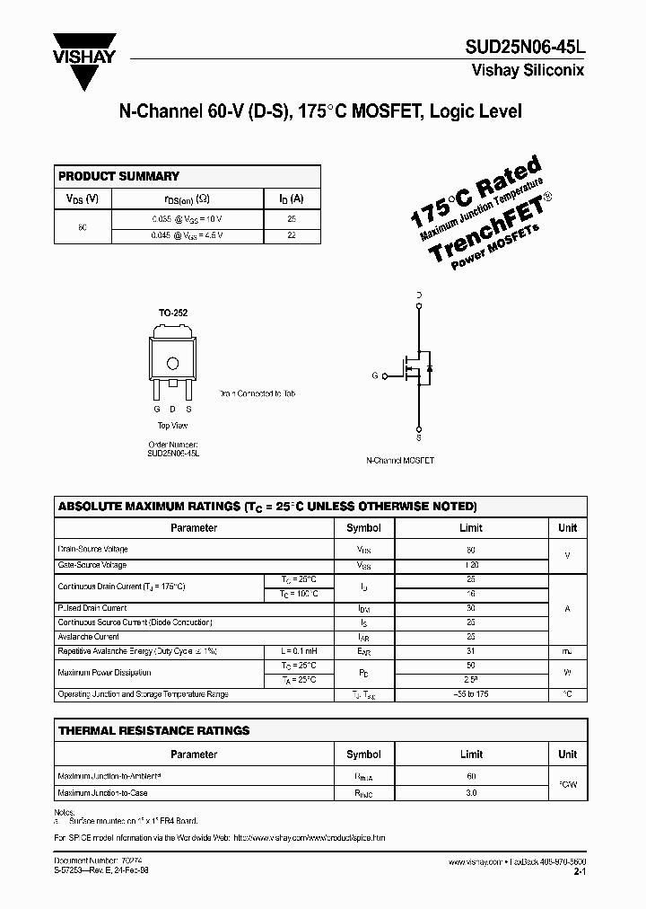 SUD25N06-45L_1319737.PDF Datasheet