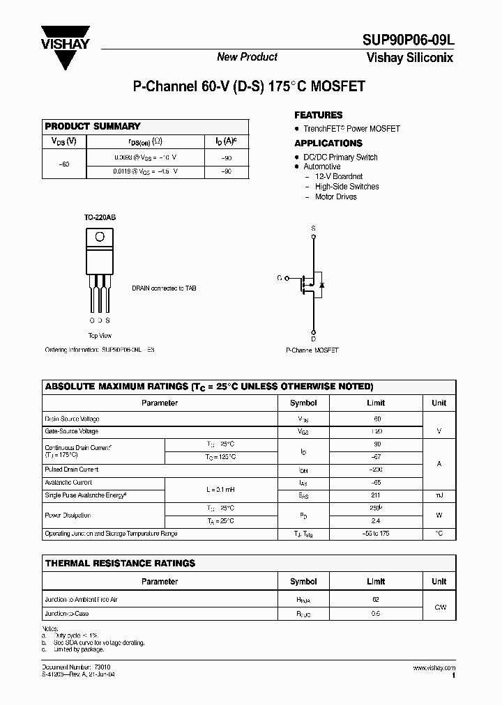 SUP90P06-09L-E3_1319880.PDF Datasheet