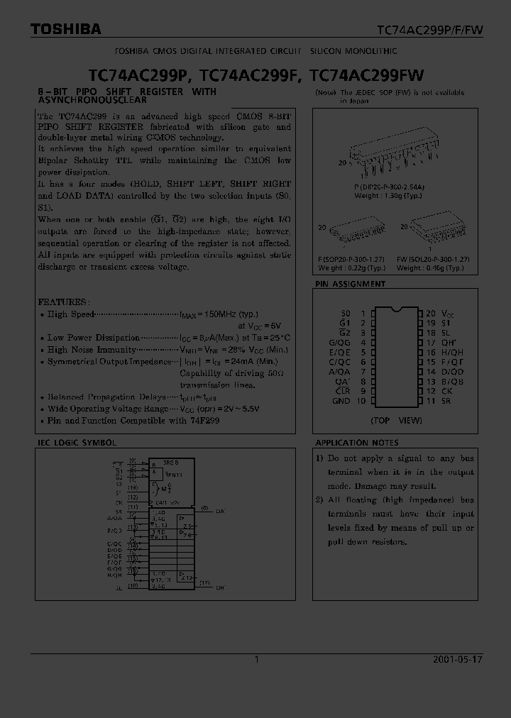 TC74AC299P_1322403.PDF Datasheet