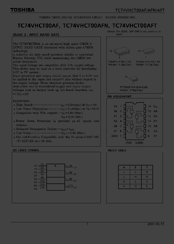 TC74VHCT00AFN_808278.PDF Datasheet