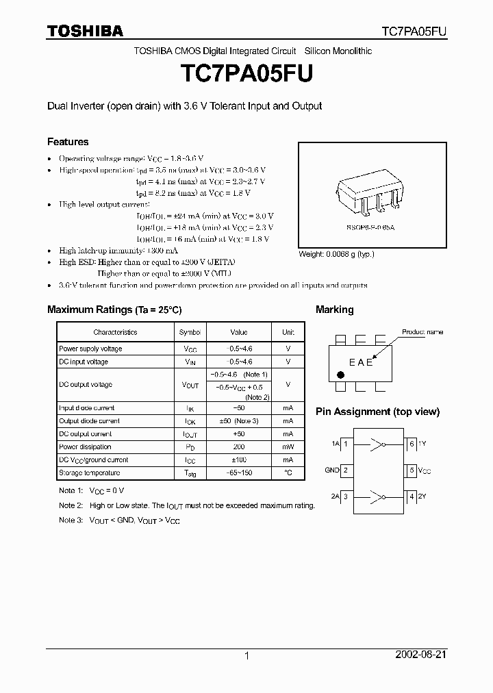 TC7PA05FU_1322744.PDF Datasheet