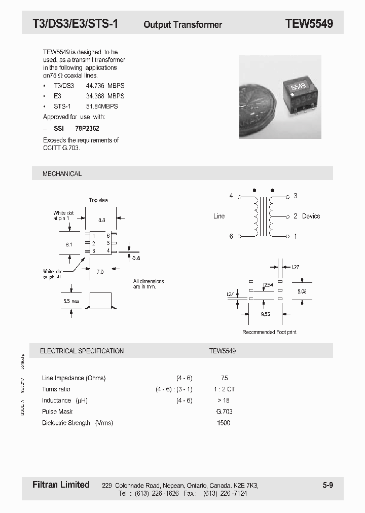 TEW5549_1324236.PDF Datasheet