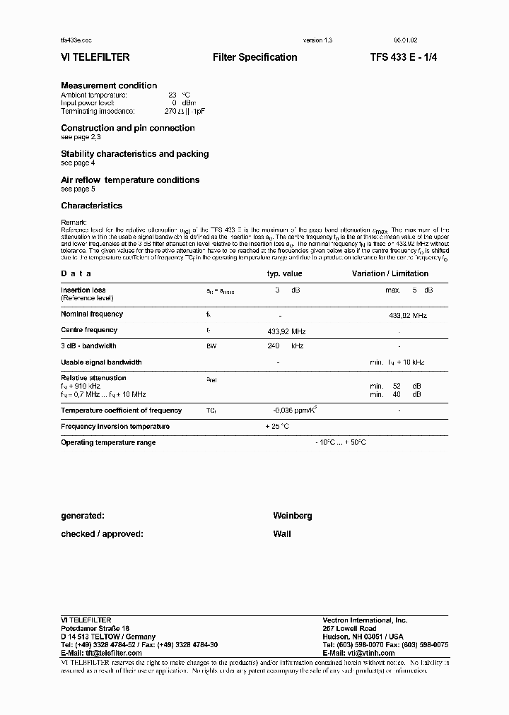 TFS433E_1324612.PDF Datasheet