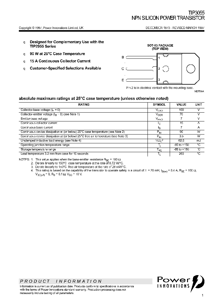 TIP3055_1127220.PDF Datasheet