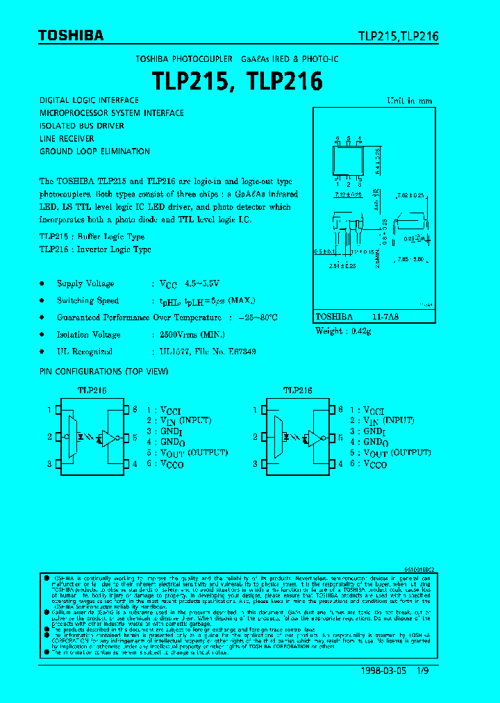 TLP216_1326357.PDF Datasheet