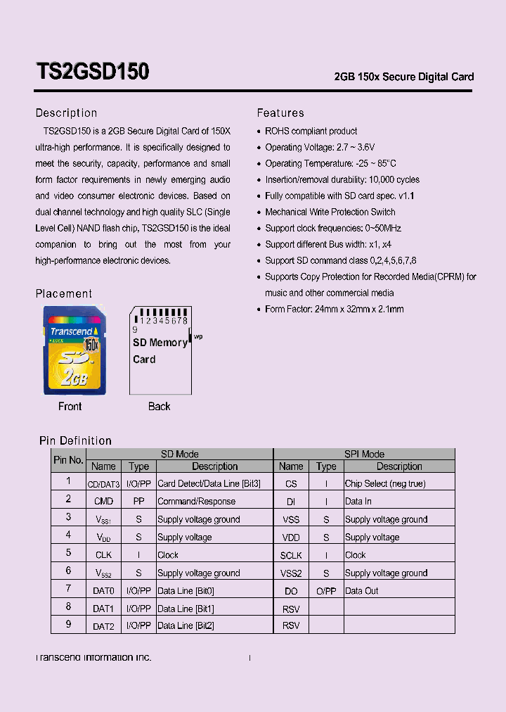 TS2GSD150_1328927.PDF Datasheet