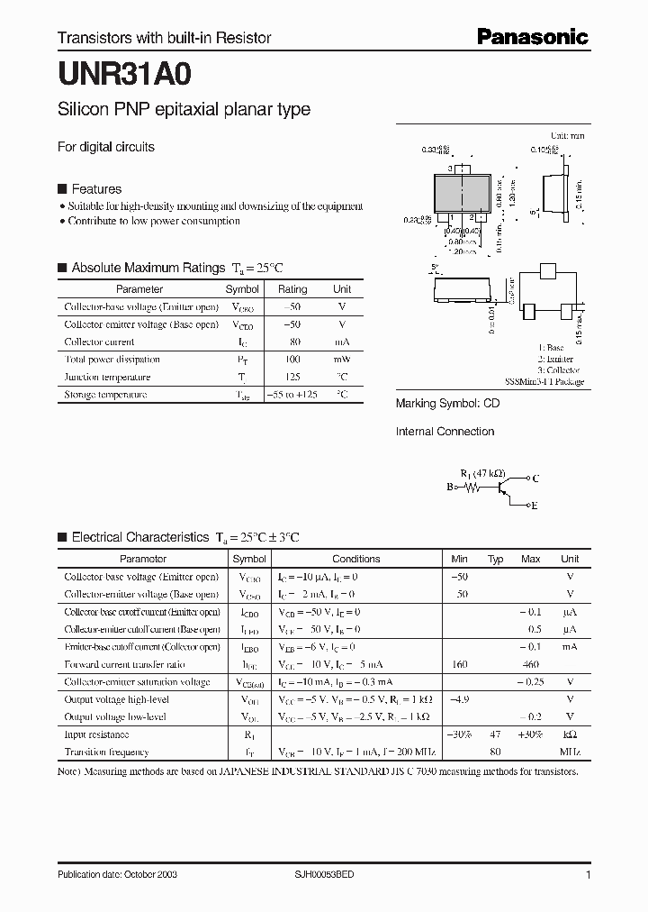 UNR31A0_1150334.PDF Datasheet