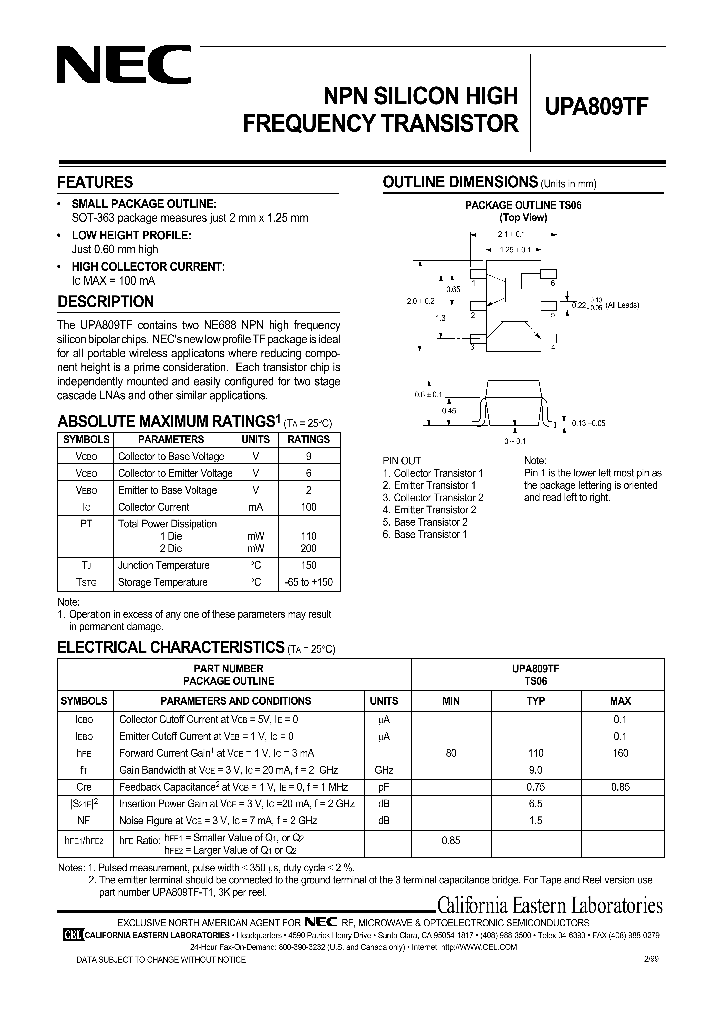 UPA809TF_1331800.PDF Datasheet