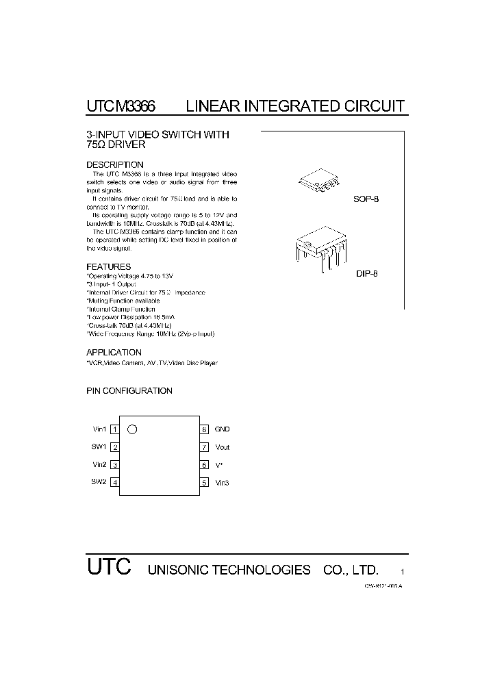 UTCM3366_1093803.PDF Datasheet