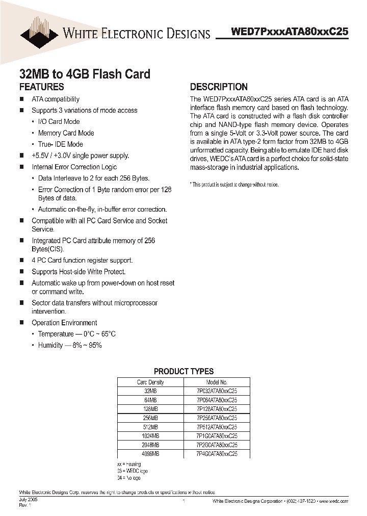 WED7PXXXATA80XXC25_1336006.PDF Datasheet