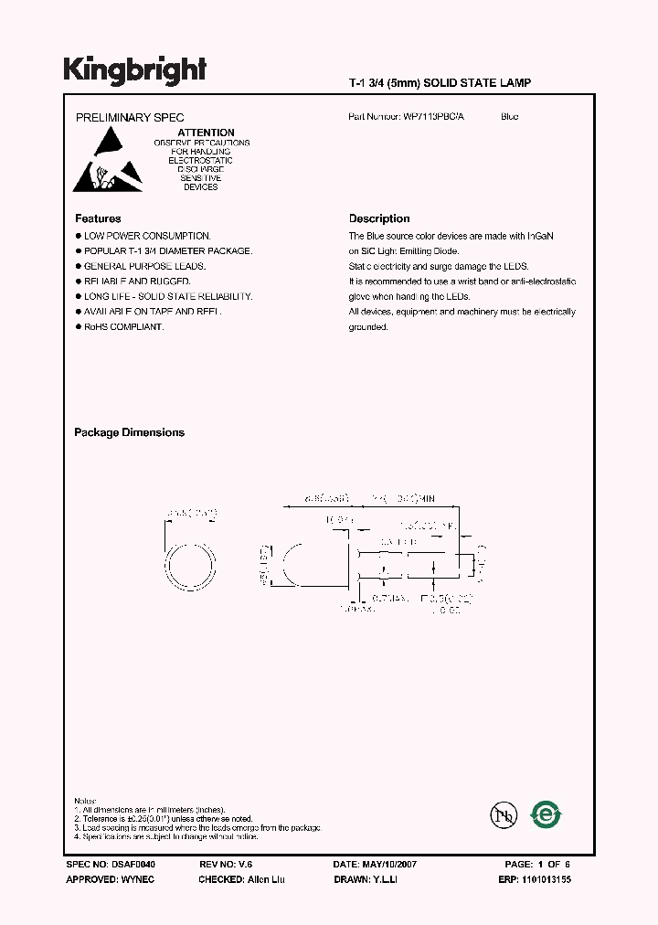 WP7113PBCA_1336671.PDF Datasheet
