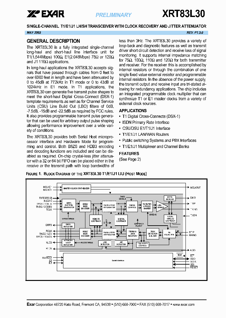 XRT83L30_1338406.PDF Datasheet