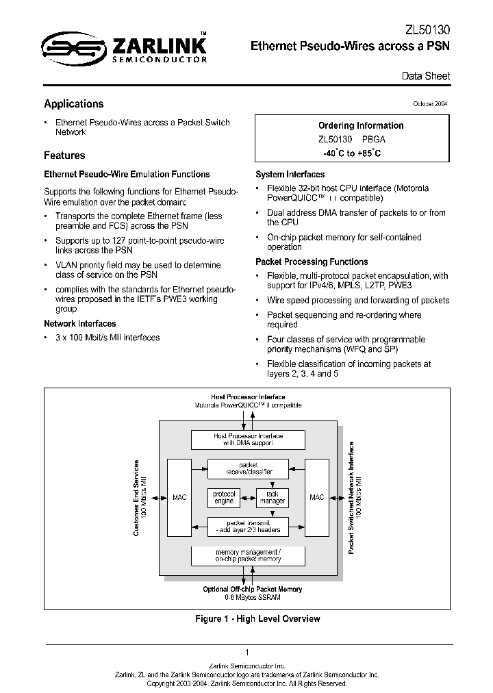 ZL50130_1029650.PDF Datasheet