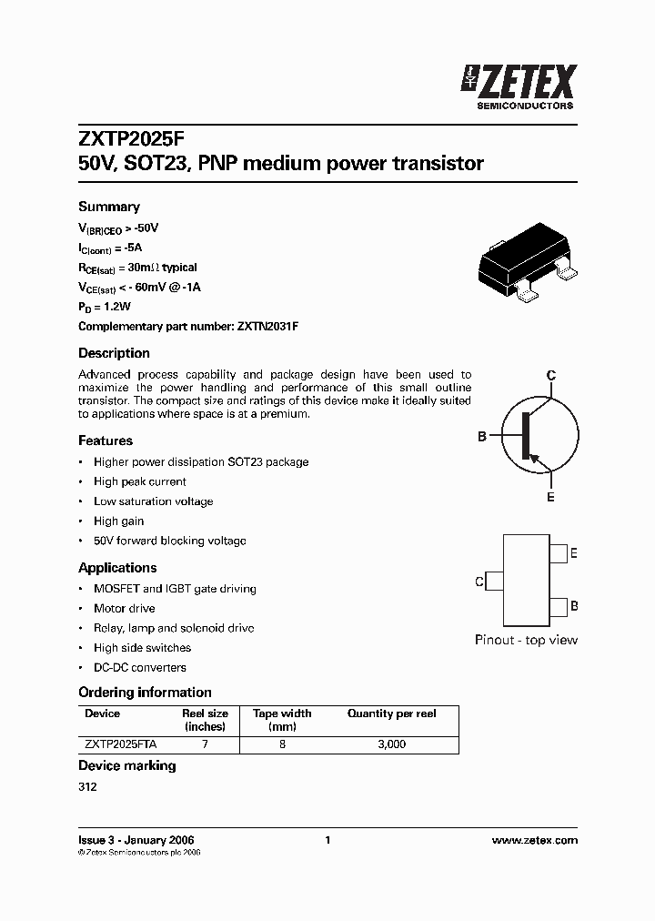 ZXTP2025F_1117821.PDF Datasheet