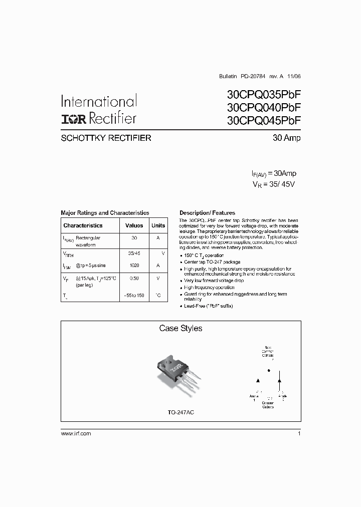 30CPQ045PBF_4125335.PDF Datasheet