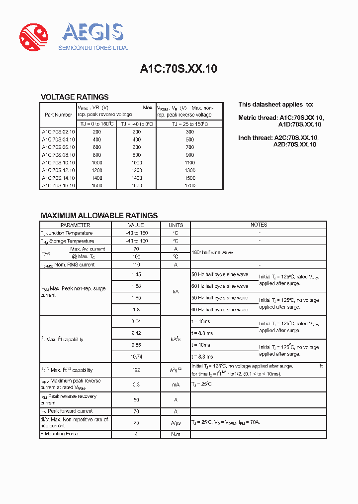 A1C70S1010_4149517.PDF Datasheet