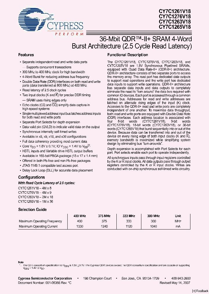 CY7C1261V18_4154153.PDF Datasheet