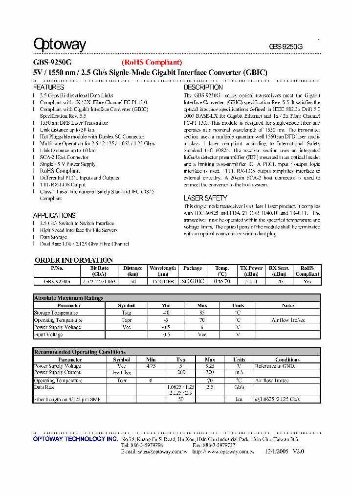 GBS-9250G_4118669.PDF Datasheet