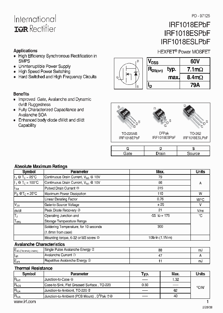 IRF1018EPBF_4164271.PDF Datasheet