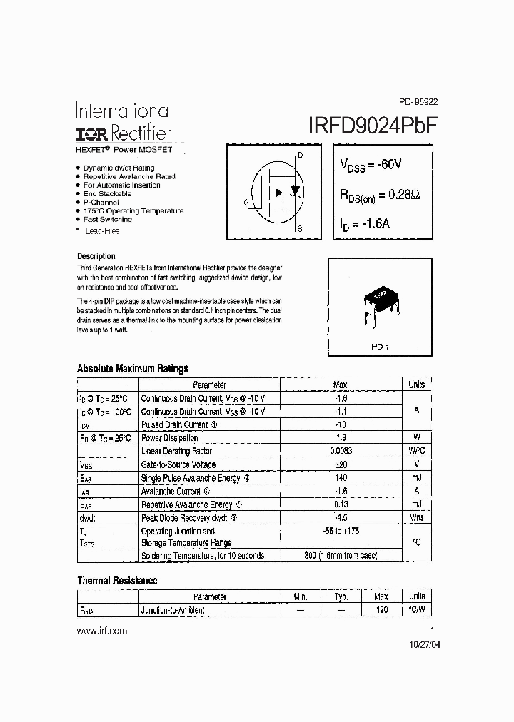 IRFD9024PBF_4155891.PDF Datasheet