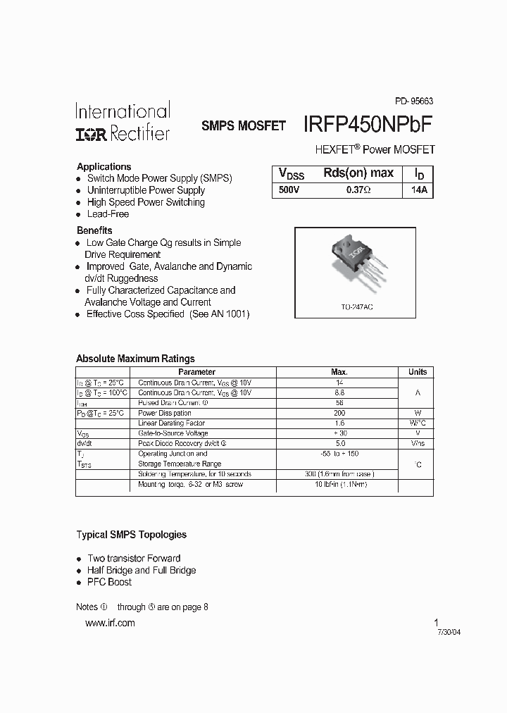 IRFP450NPBF_4112568.PDF Datasheet