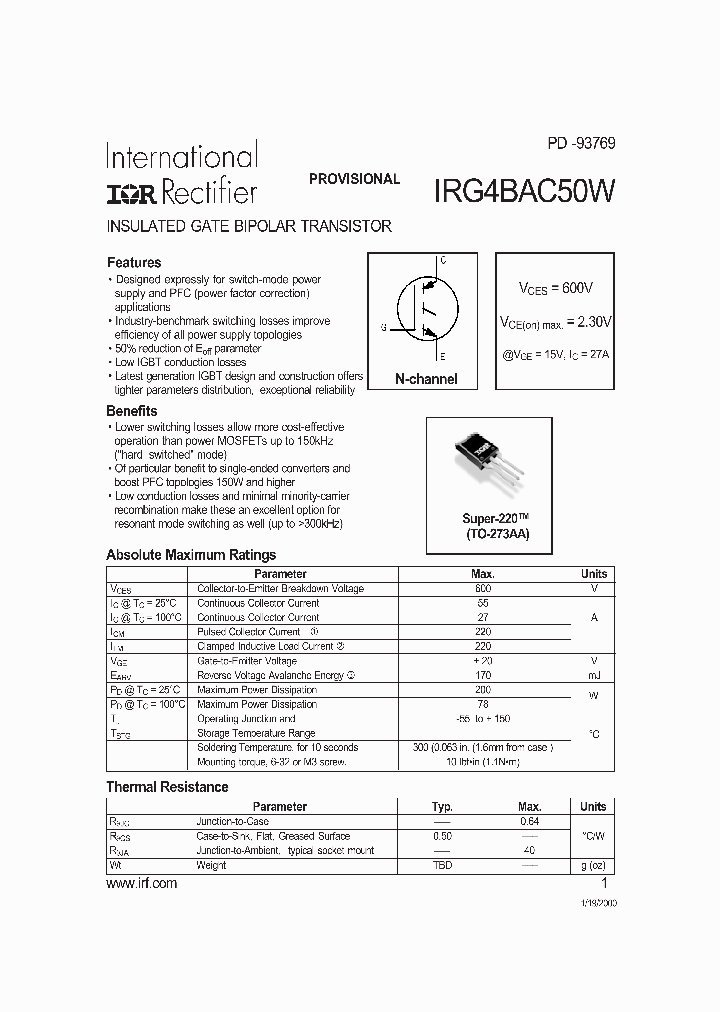 IRG4BAC50W_4105993.PDF Datasheet