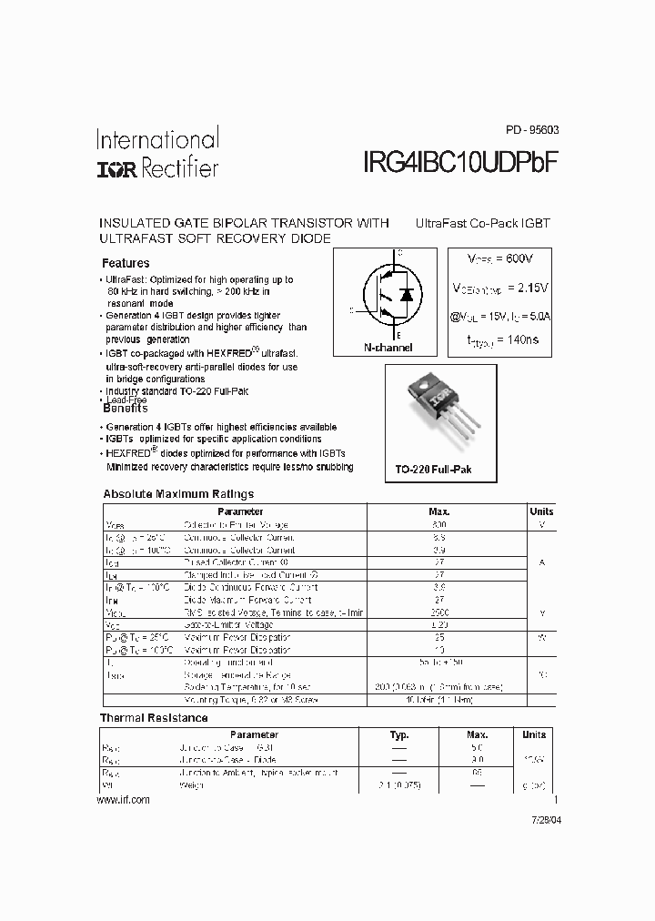 IRG4IBC10UDPBF_4110787.PDF Datasheet