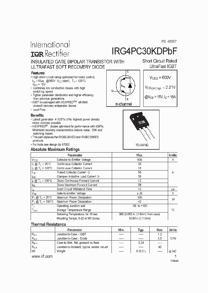 IRG4PC30KDPBF_4111746.PDF Datasheet