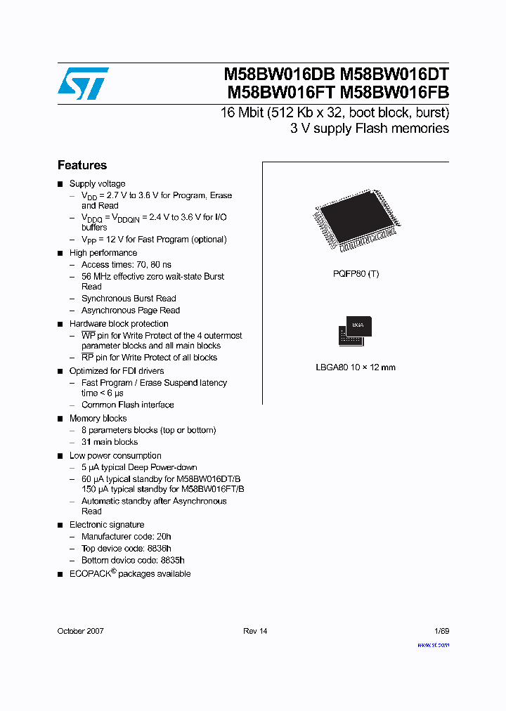 M58BW016FB_4125250.PDF Datasheet